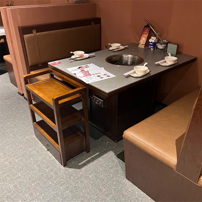 牛（niú）肉火鍋岩板台麵下沉式電磁爐火鍋桌