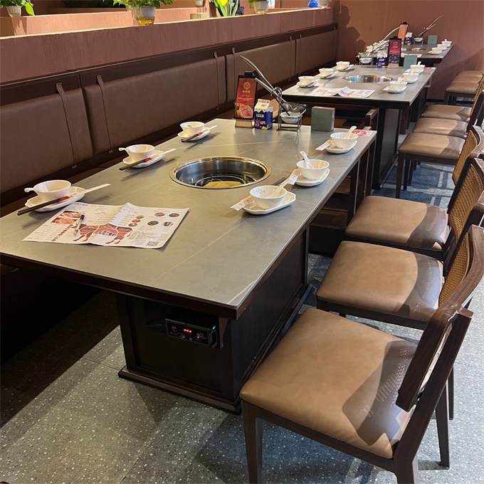 牛肉火（huǒ）鍋（guō）岩板台麵下沉式電磁（cí）爐火鍋（guō）桌