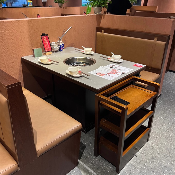 牛肉火鍋岩板台（tái）麵下沉（chén）式電磁爐火鍋桌