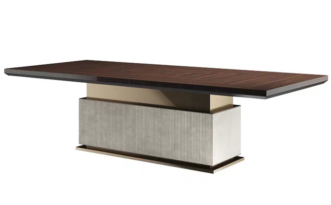 現代豪宅會所輕奢實木桌（zhuō）子家具