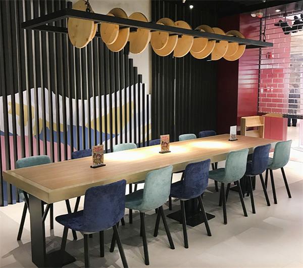 多人位肯德基麥當勞快餐廳（tīng）實木桌椅