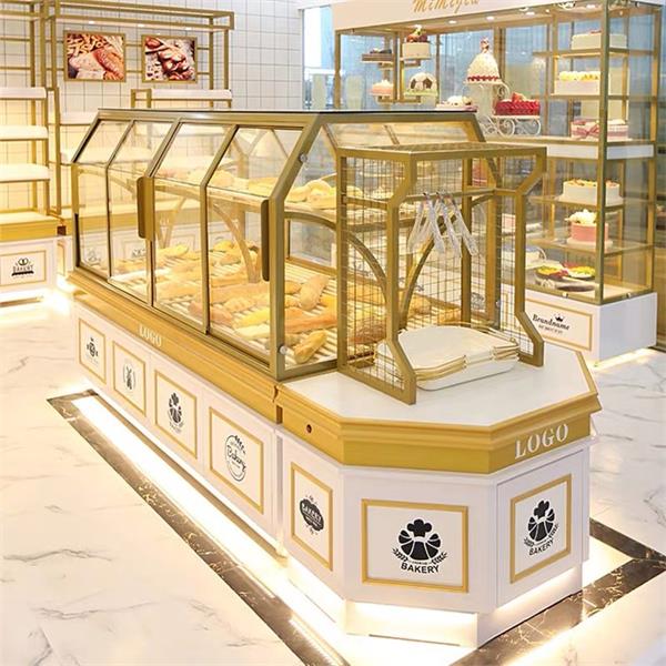 麵包展示櫃烘焙店（diàn）多層中島（dǎo）糕點櫃台（tái）
