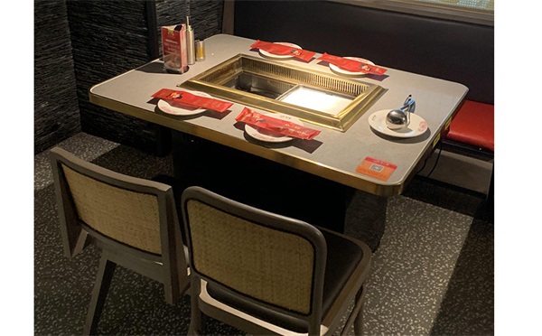 不鏽鋼封邊大理石烤肉湯鍋一體桌