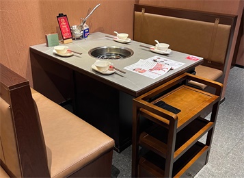 牛肉火鍋（guō）岩板台麵下沉式電磁爐火鍋桌