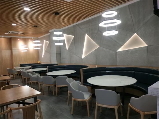 員工飯堂大（dà）理石圓形餐桌_公司職工食堂包間桌子