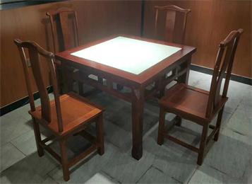中餐廳中式餐桌椅_湘菜川菜館實木複古桌椅定製