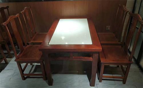 中(zhōng)餐廳(tīng)中式餐桌椅_湘菜川菜館(guǎn)實(shí)木複古桌椅(長條桌)