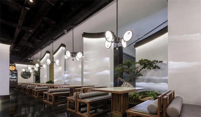 江南裏中餐廳中式實木卡座