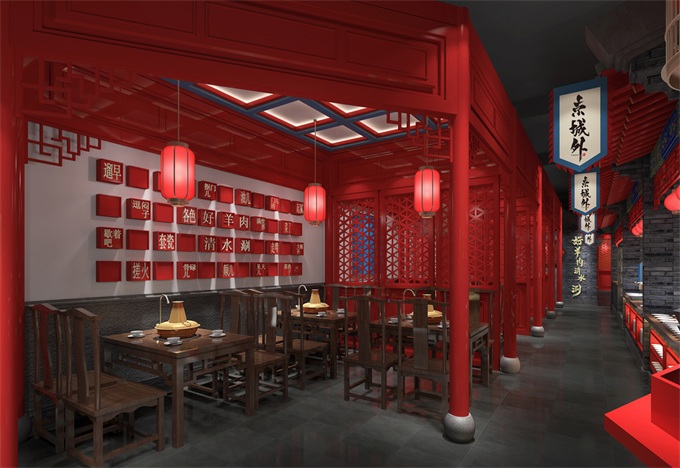 中式火鍋店空間(jiān)裝修設計